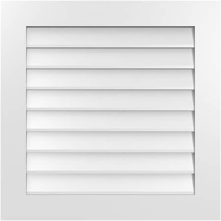 Vertical Surface Mount PVC Gable Vent: Non-Functional, W/3-1/2W X 1H, Standard Frame, 30W X 30H